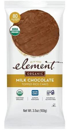 ELEMENT ORGANIC MILK CHOCOLATE TOPPED RICE CAKES 3.5OZ