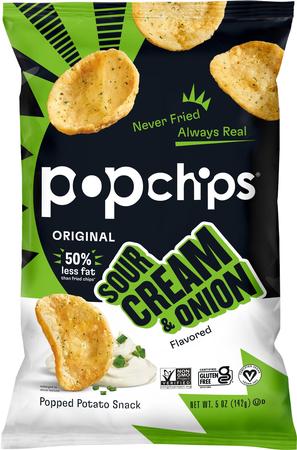 POPCHIPS SOUR CREAM +ONION CHIPS 5OZ