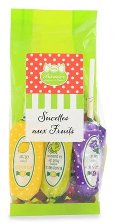 BARNIER ASSORTED FRUIT LOLLIPOPS 8PC SACHET 120G