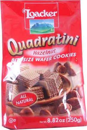 LOACKER QUADRATINI HAZELNUT WAFER COOKIE 8.82OZ